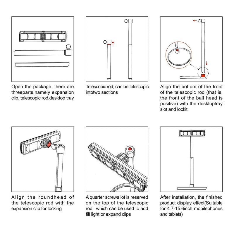 [Australia - AusPower] - Unlimited Vision Cell Phone Stand,Adjustable Height, Phone Holder For Desk, Pad Stand Support All Phones And Screens From 2 inch-15.6 inch,(iPhone, Android,iPad,Switch,etc.), Stable base,Can Be Stored 