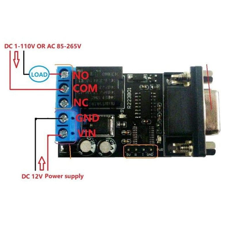 [Australia - AusPower] - DC 12V 1 Channel RS232 Delay Relay Module, RS232 Delay Relay Module 1 Channel Serial Port UART Multifunctional DC12V R223B01 