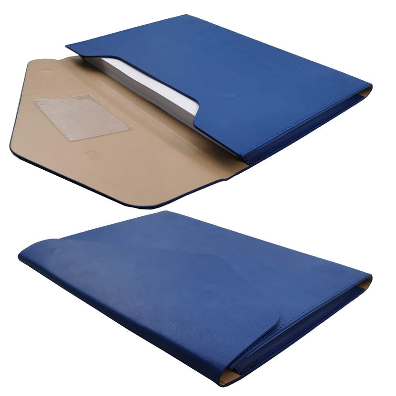 [Australia - AusPower] - Enyuwlcm PU Leather A4 File Folder Document Holder Waterproof Portfolio Envelope Folder Case with Invisible Magnetic Closure Blue 