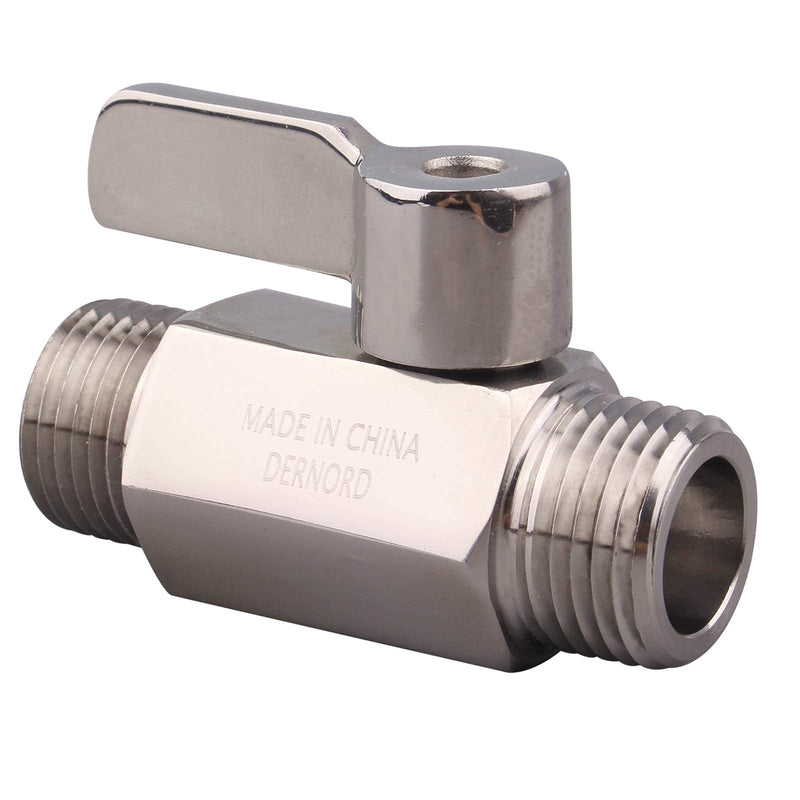 [Australia - AusPower] - DERNORD Stainless Ball Valve - 1/2 Inch NPT Thread Male Small Mini Ball Valve (1/2" Male&Male) 1/2" Male&Male 