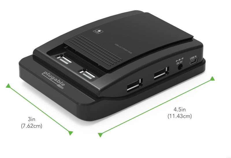 [Australia - AusPower] - Plugable USB 2.0 7-Port High Speed Hub with 15W Power Adapter 