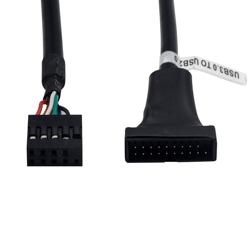 [Australia - AusPower] - Duttek USB 3.0 Header to USB 2.0,USB 3.0 to USB 2.0 Motherboard Adapter Cable,19 Pin USB3.0 Male to 9 Pin USB2.0 Female Motherboard Cable Adapter Converter 6 inch/15cm (2-Pack) 