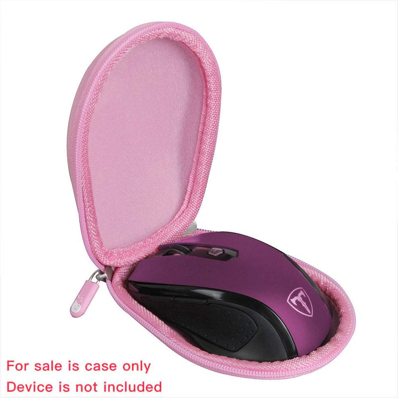 [Australia - AusPower] - Hermitshell Hard Travel Case Fits VicTsing MM057 / HOTWEEMS D-09 / E-YOOSO / PONVIT / POLEYN 2.4G Wireless Portable Mobile Mouse Optical Mice (Only Case) (Pink) Pink 