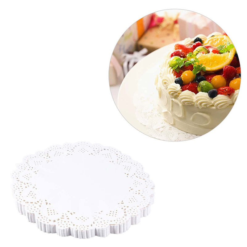 [Australia - AusPower] - ZOOYOO 100PCS White Lace Paper Doilies 12 inch Round Paper Doilies Disposable Paper Placemats for Cakes, Desserts, Tableware Food Decoration 12.5inch 