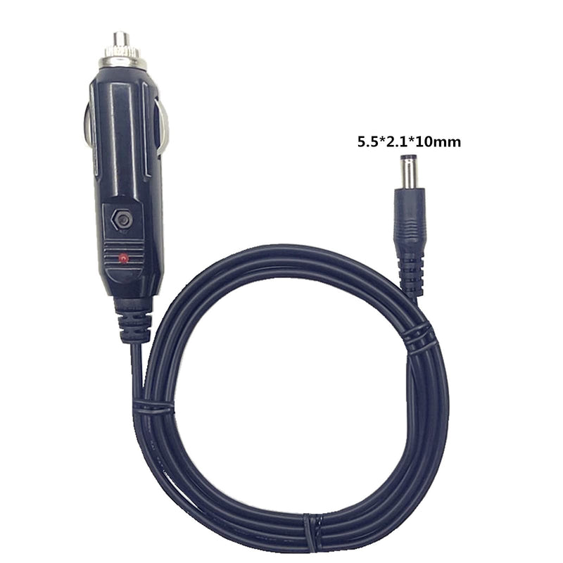 [Australia - AusPower] - DC 5.5 x 2.1mm Connector Car Charger Power Supply Cord 4ft 12v 24v Cigarette Lighter Male Plug with LED Light 20AWG Wire 15A Fuse for Portable DVD Player, Car, Camera 