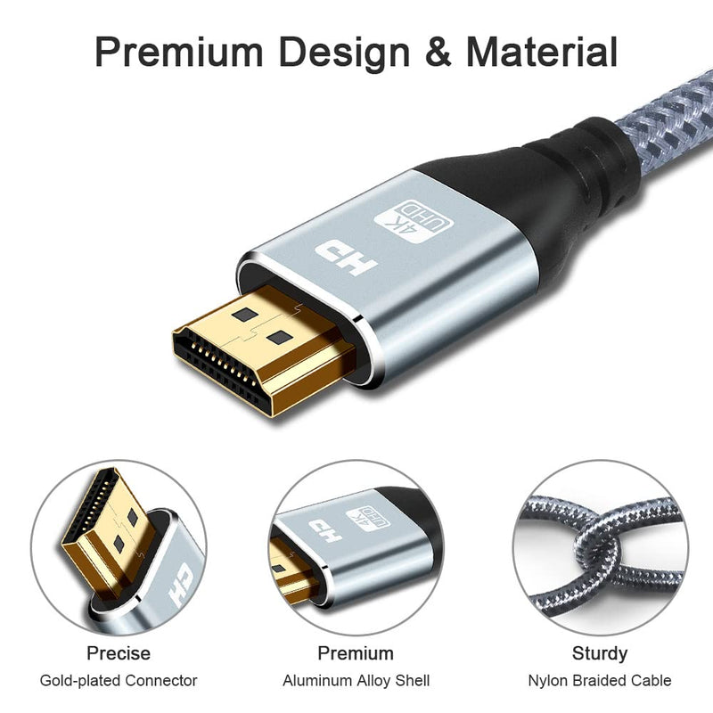 [Australia - AusPower] - HDMI Cable 4K 6 Foot, 4K 60HZ High Speed 18 Gbps HDMI 2.0 Cable,HDR, HDCP 2.2/1.4, 3D, 2160P,1080P 28AWG HDMI Cord for UHD Samsung TV,Monitor, PS4/3, Xbox One 6.6ft 