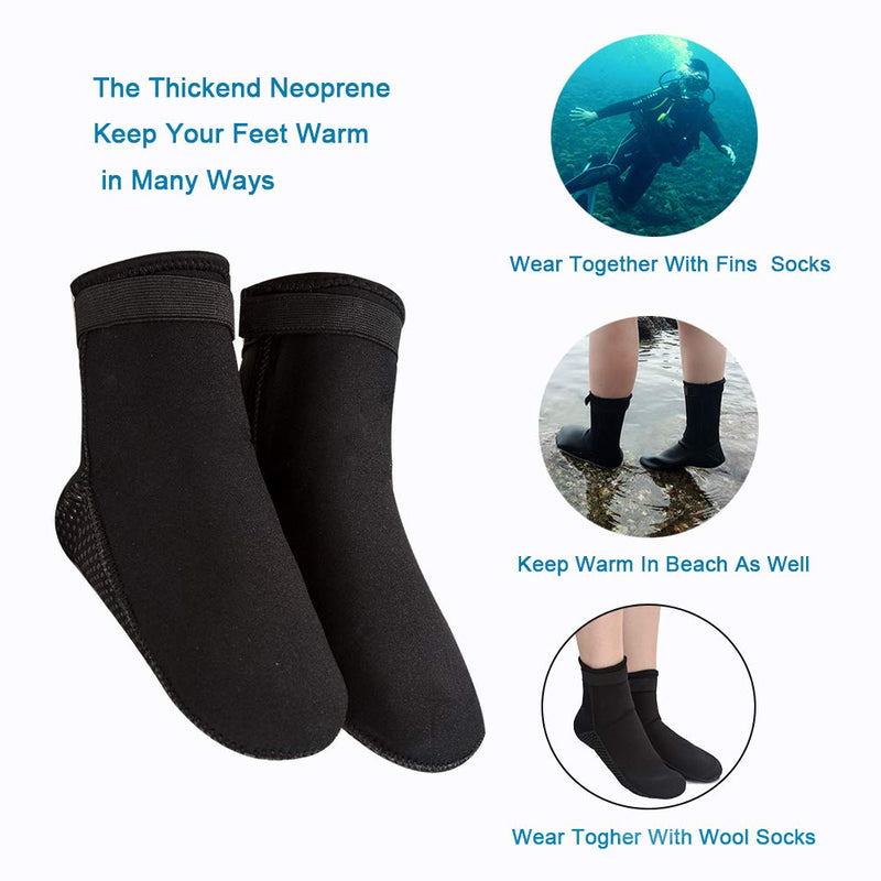 [Australia - AusPower] - ReHaffe Water Neoprene Socks 3mm Sand Volleyball Socks Anti Slip Diving Booties for Men Women Youth Kids Swimming Surfing Snorkeling Spearfishing Wadeing and Water Sports X-Large 