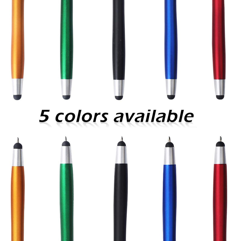[Australia - AusPower] - Stylus Pens for Touch Screens Ballpoint Pens Medium Point Black Ink Writing Pen 2 in 1 Office Pen with Stylus Tips for iPhone iPad (5 count) 5 Count (Pack of 1) 