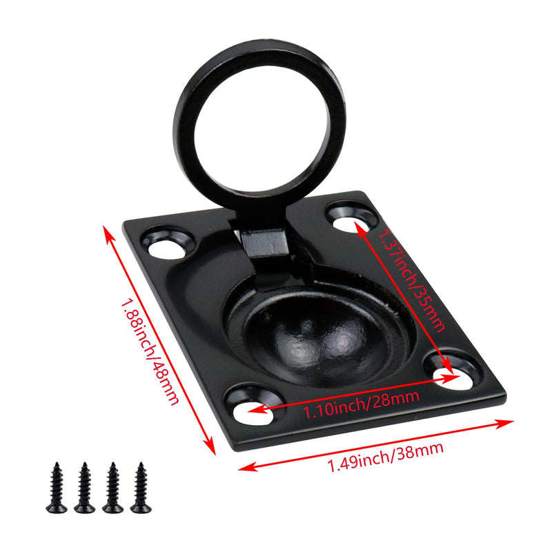 [Australia - AusPower] - Nicerity 2Pcs Flush Ring Pull Stainless Steel Boat Hatch Latch Cabinet Flush Mount Lifting Ring Pull Handle ï¼ˆBlackï¼‰ 