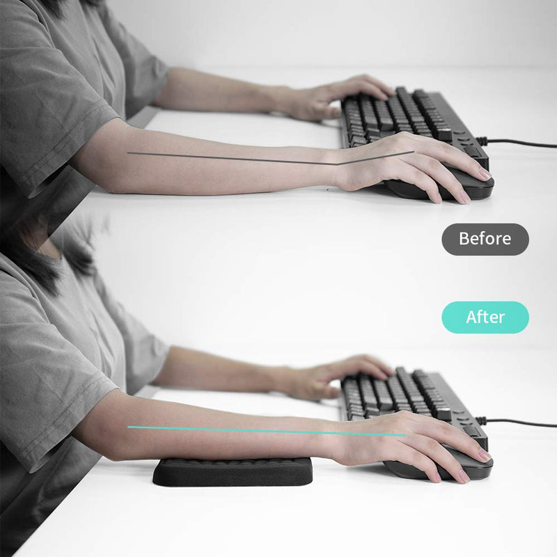 [Australia - AusPower] - VAYDEER Ergonomic Wrist Rest Pad Armrest Pad Elbow Rest Pad, Prevent Hands Becoming 'Mouse Hand' Relieve Elbow Pain Computer Armrest Arm Wrist Rest Support Mouse Pad for Desk(6.3X4.3X0.76inches Black) Medium arm rest x 1pc 