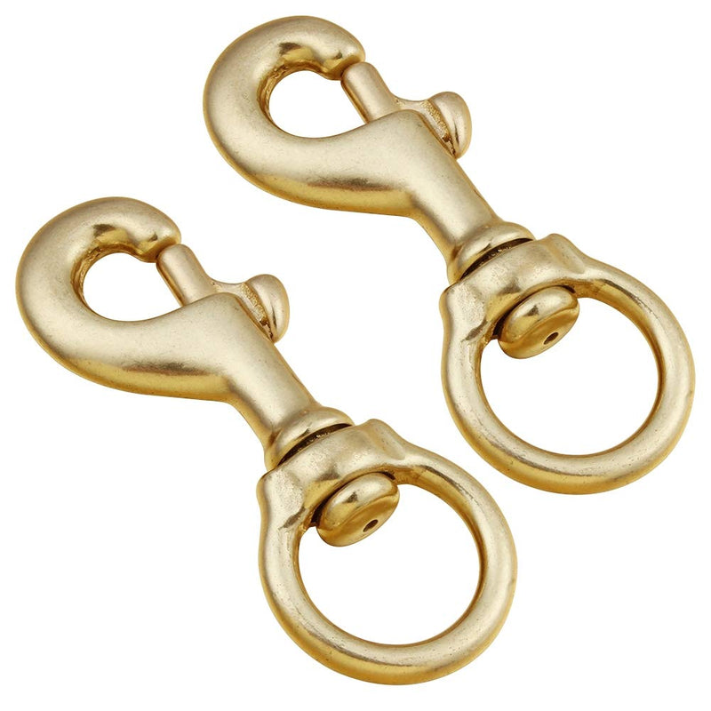 [Australia - AusPower] - AOWESM 3-1/4 Inch Solid Brass Swivel Bolt Snap Hooks 7/8 Inch Swivel Eye Single Ended Scuba Diving Clips Keychain Holder for Dog Collar, Pet Leash, Flag Halyard and More (2 Pieces) 
