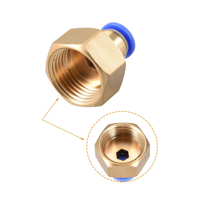 [Australia - AusPower] - uxcell Push to Connect Tube Fitting Adapter 8mm Tube OD x G1/2 Female Straight Pneumatic Connecter Connect Pipe Fitting 4pcs 