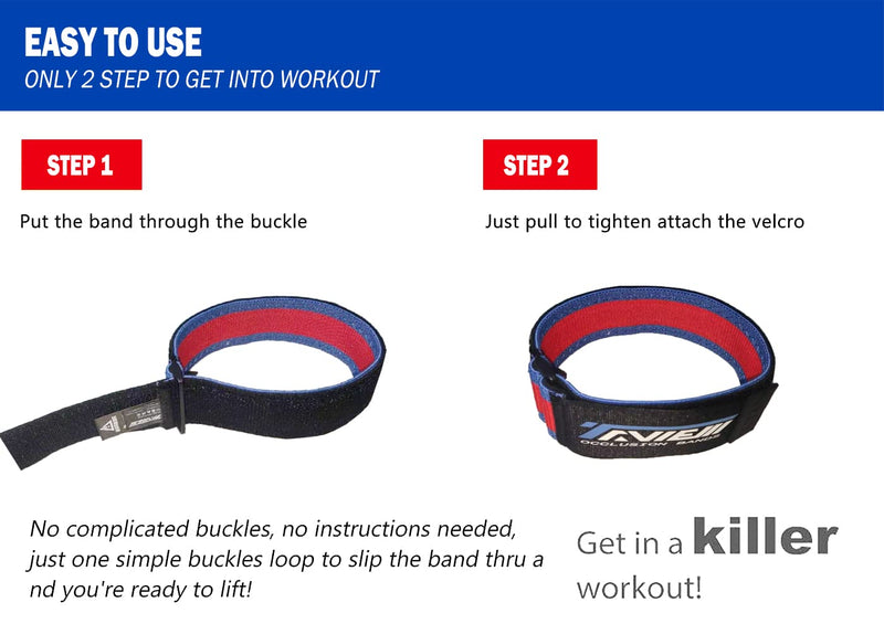 [Australia - AusPower] - TAVIEW Occlusion Bands, Quick Release Biceps Blow Flow Restriction Bands,Bicep Bands for Arm Fitness and Bodybuilding | Gain Fast Muscle Growth Without Lifting Heavy Weights Blue (2"width) 
