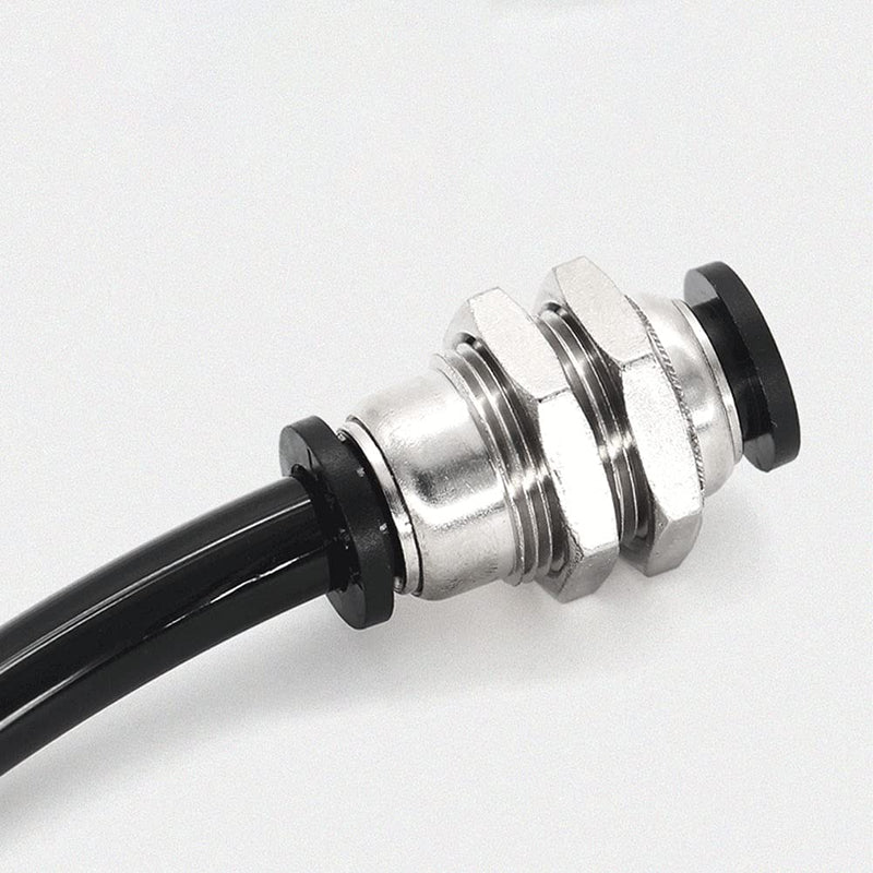 [Australia - AusPower] - Jienk 10Pcs Bulkhead Union 1/4" x 1/4" Tube OD Push to Connect Tube Fitting, PMM-1/4 Pneumatic Quick Connect Air Fitting 1/4" OD 10 