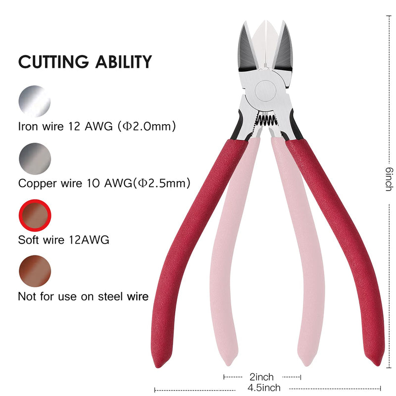 [Australia - AusPower] - IGAN-P6 Wire Flush Cutters, 6-inch Ultra Sharp & Powerful Side Cutter Clippers with Longer Flush Cutting Edge, Ideal Wire Snips for Crafting, Floral, Electrical & Any Clean Cut Needs Pack 1 