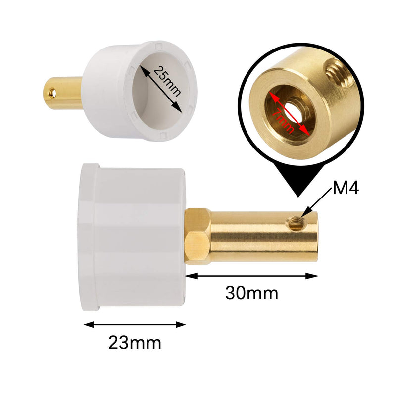 [Australia - AusPower] - 3 Pack 7mm Flexible Coupling Connector with DN25 Pipe Cap for Cup Turner Motor Kit- Plus 2 Wrench & 6 Screws 