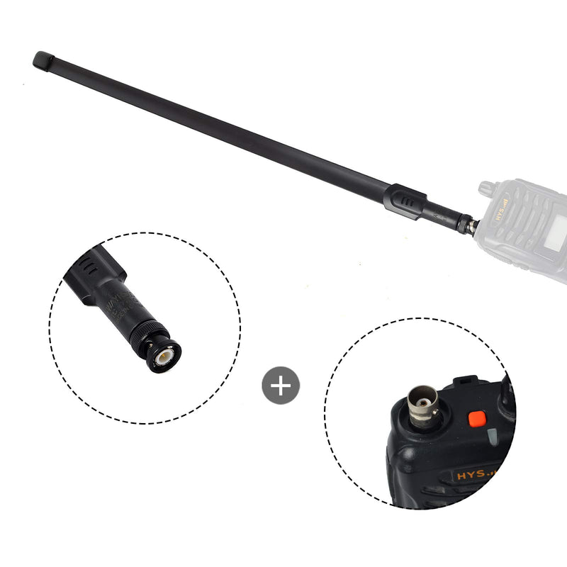 [Australia - AusPower] - TWAYRDIO BNC Portable Tactical Antenna 771Q,Dual Band 2Meter 70cm 144/430MHZ Ham Radio Antenna, for Vertex Uniden Kenwood TK300 TK320 ICOM IC-W32 IC-V80 Handheld 2 Way Radio 