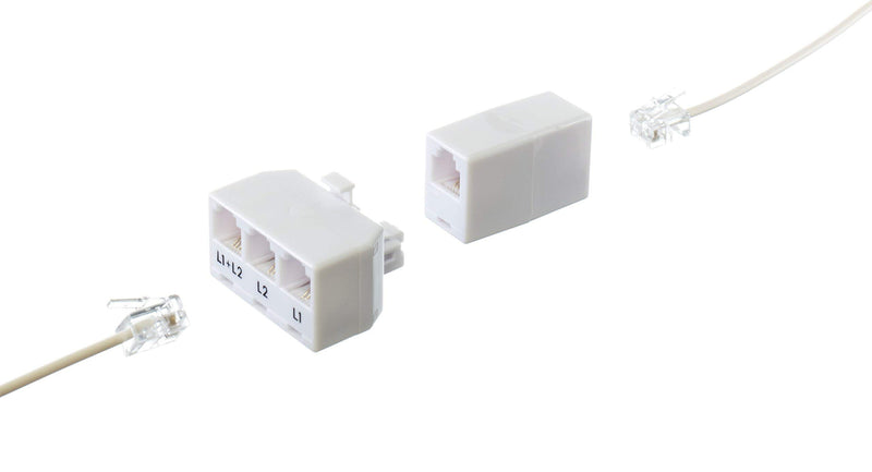 [Australia - AusPower] - Telephone Cord Coupler - Landline Phone In Line Coupler - 4 Conductor (2) Telephone Lines - 3 Pack (WHITE) Phone Coupler White, 3 Pack 