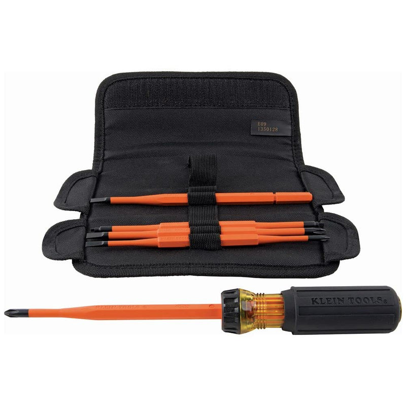 [Australia - AusPower] - Klein Tools 32288 Insulated Screwdriver, 8-in-1 Screwdriver Set with Interchangeable Blades, 3 Phillips, 3 Slotted and 2 Square Tips 