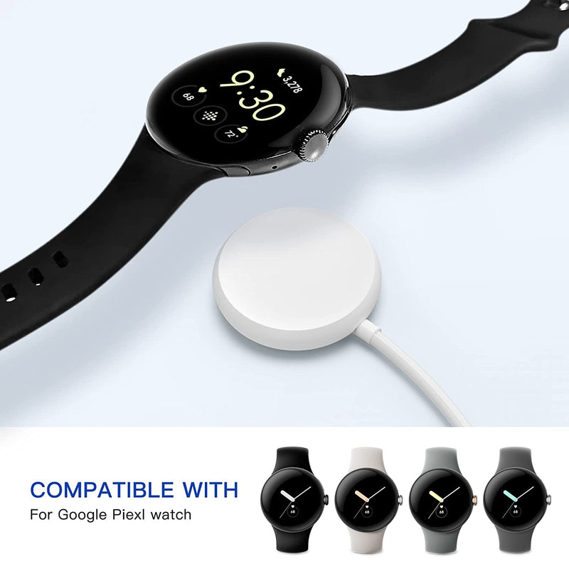 [Australia - AusPower] - TUCANA USB Charger Cable Compatible for Google Pixel Watch (Black) (2, White) 2 