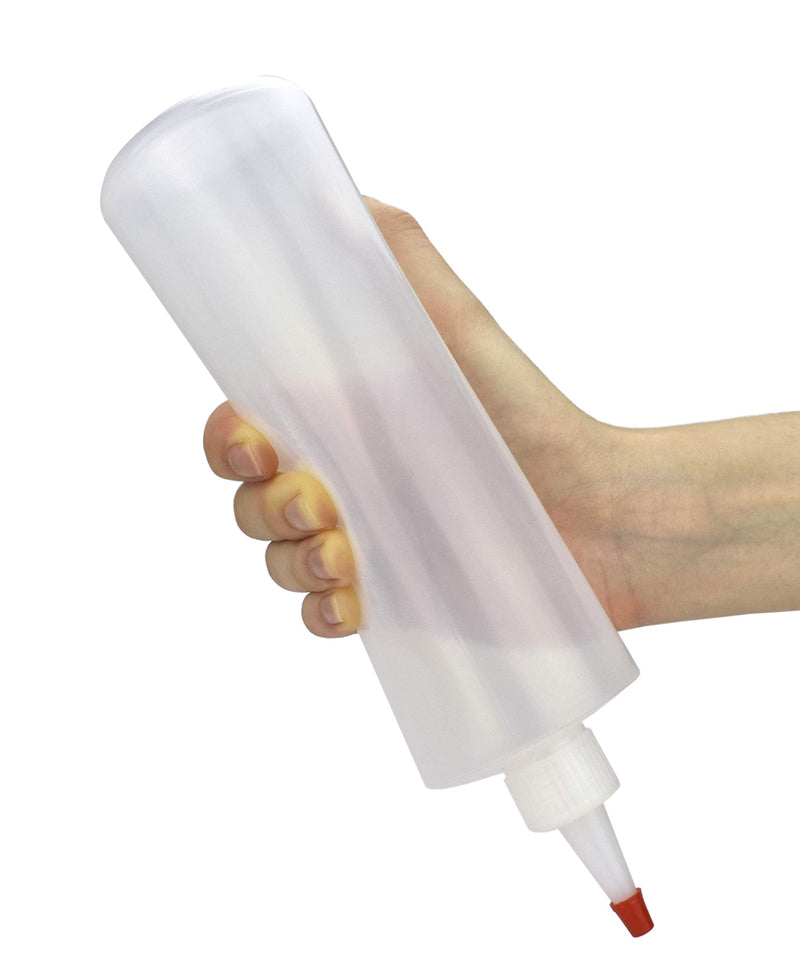 [Australia - AusPower] - BRIGHTFROM Squeeze Bottles, Condiment 16 & 8 oz SET, BPA Free Empty Plastic Containers with Red Cap, Great for Syrup, Ketchup, Mustard, Sauces, Dressing, Oil, Arts and Crafts, Leak Proof 
