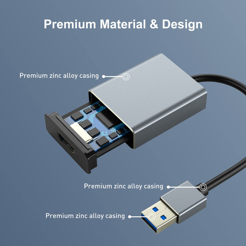[Australia - AusPower] - BENFEI USB 3.0 to HDMI Adapter, USB 3.0 to HDMI Male to Female Adapter 
