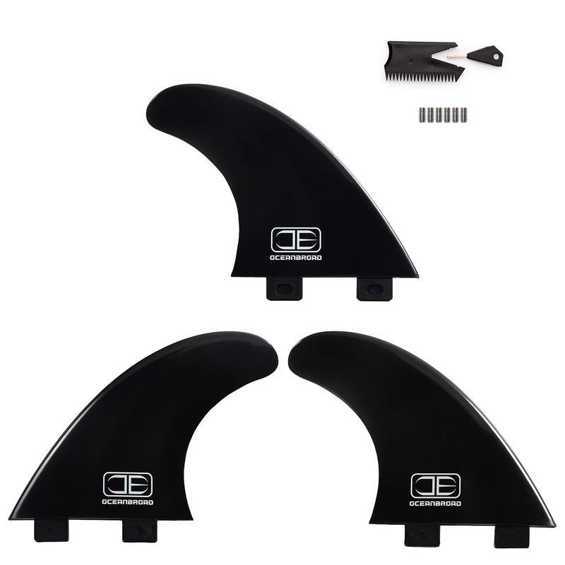 [Australia - AusPower] - OCEANBROAD Ocean Broad Surfboard Fins Thruster 3 Shortboard Fins Tri Longboard Fins with Screws Wax Comb and Key Future/FCS Fcs G5 