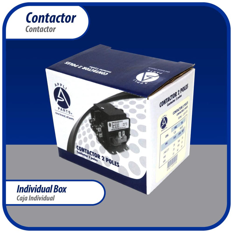 [Australia - AusPower] - Appli Parts APAC-24024 Heavy Duty 2 Poles Contactor 40 Amp 24 Volts Coil Replacement for ac Compressor and Electrical Applications UL Certified 476929 2 Pole 24 Volts 