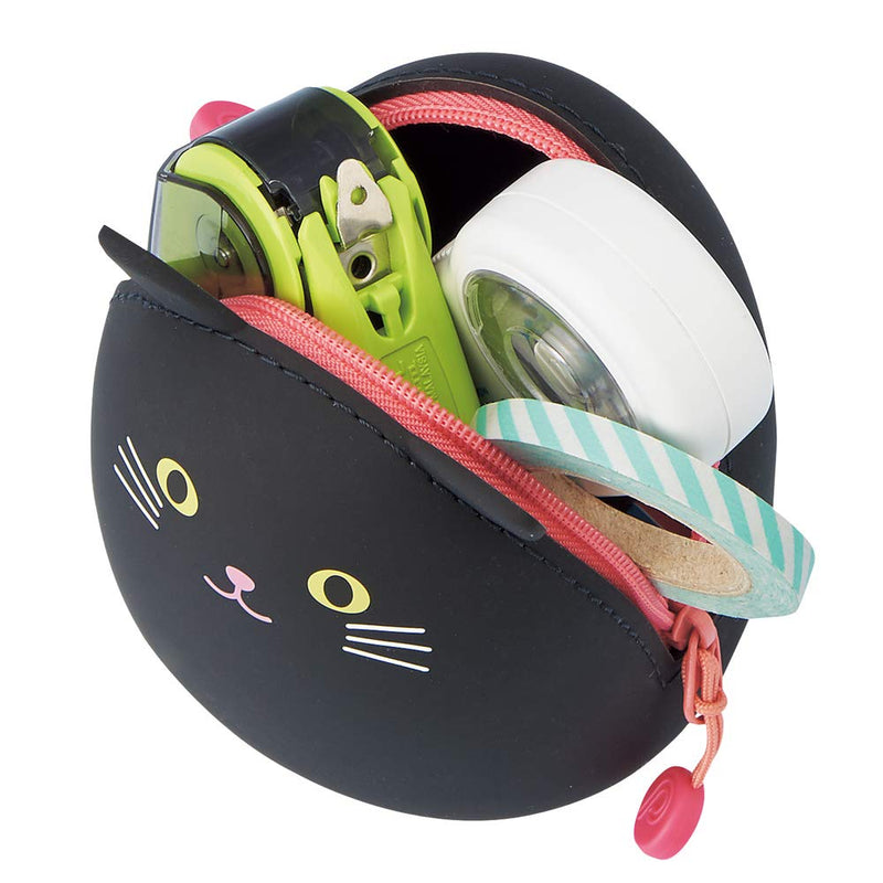 [Australia - AusPower] - LIHITLAB PuniLabo Mini Zipper Pouch, Egg-Shaped, 2.2" x 2.4", Penguin (A7782-10) Medium: 2.2 × 2.4 inches 