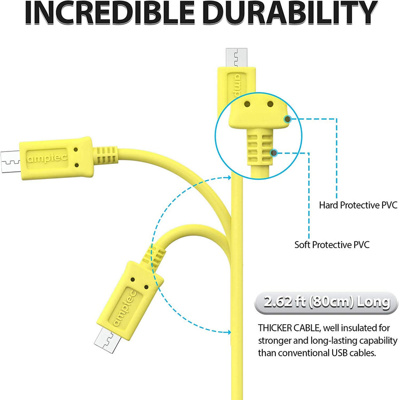 [Australia - AusPower] - Kindle Fire Charger Cord Replacement Fast Charging Micro USB Cable - Supports Kindle E-Readers, Kindle, Paperwhite, Oasis, Fire 7 and Any Micro USB Devices (1 Pack) 1 Pack 