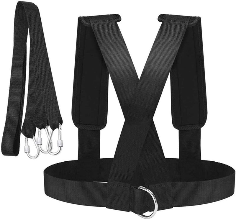 [Australia - AusPower] - CSTHEN Sled Harness Tire Pulling Harness Pull Strap with Reinforced Lock，Can Pull up to 1.5T Weight for Fitness Weight Resistance Training Speed Harness Trainer Football Workout Equipment 