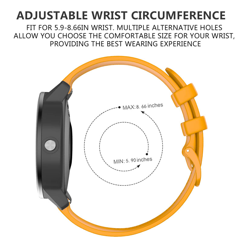 [Australia - AusPower] - OVERSTEP Vicoactive 3 Watch Band, 20mm Soft Silicone Bands for Garmin Vivoactive 3/Forerunner 245/645 Music/Samsung Galaxy Watch 42mm/Galaxy Watch 3 41mm/Galaxy Watch Active 2 40mm/44mm Yellow 