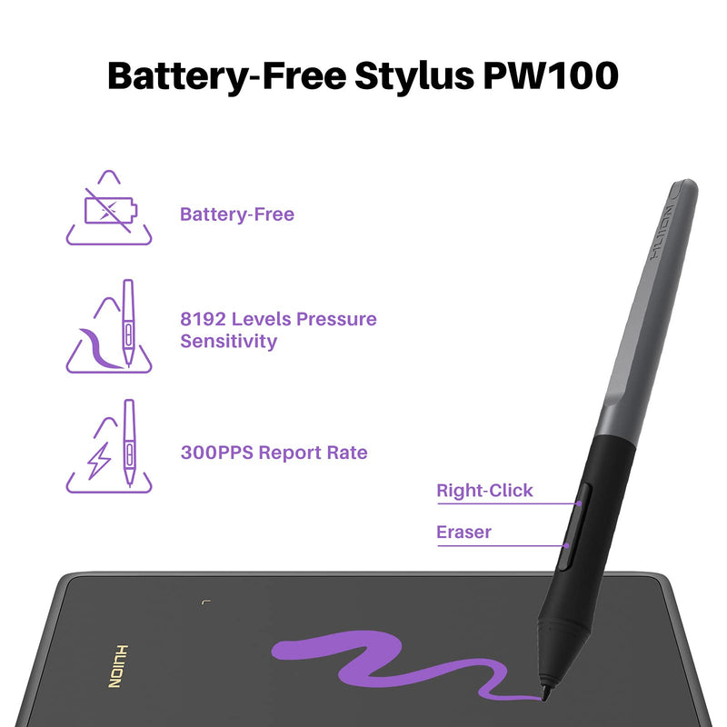 [Australia - AusPower] - HUION H420X OSU Tablet Graphic Drawing Tablet with 8192 Levels Pressure Battery-free Stylus, 4.17x2.6 inch Digital Drawing Tablet Compatible with Window/Mac/Linux/Android for OSU Game, Online Teaching 