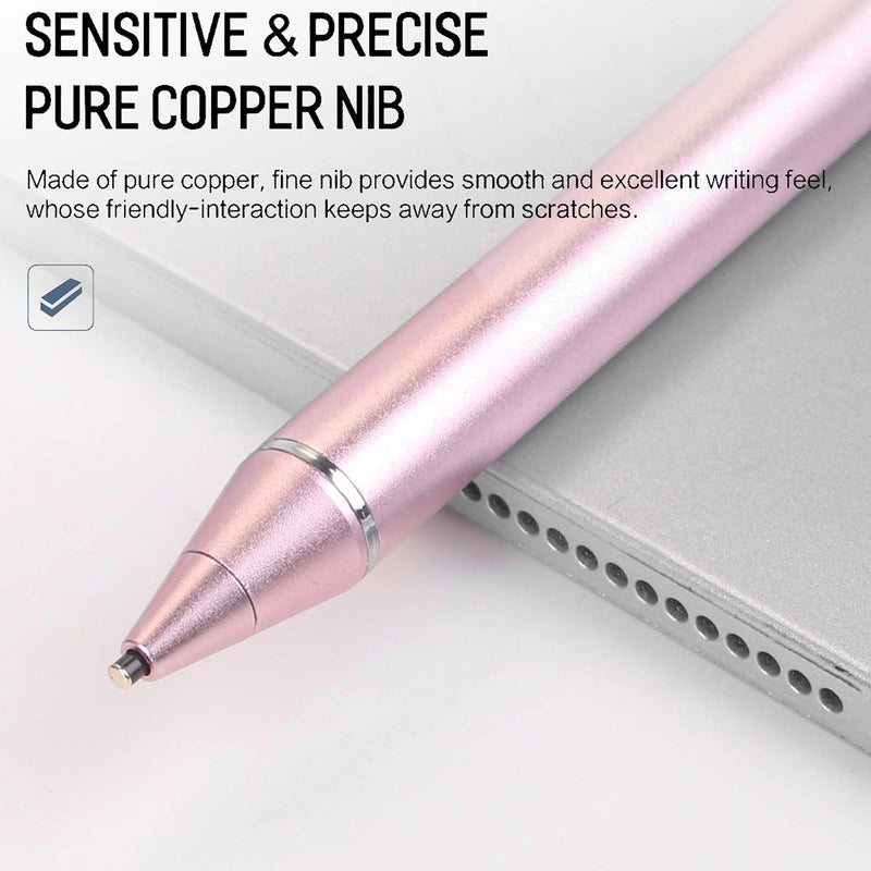[Australia - AusPower] - AICase Stylus Pens for Touch Screens, 1.45mm High Precision and Sensitivity Point IPad Pencil Fine Point Active Smart Digital Pen for Tablet Work at iOS and Android Touch Screen (Rose Gold Pink) Rose gold 