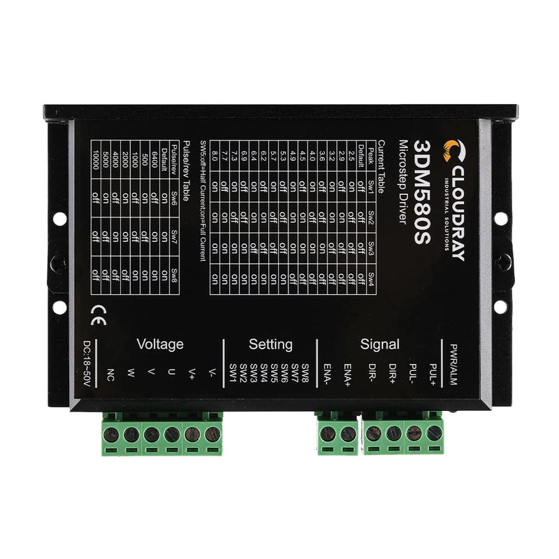 [Australia - AusPower] - Cloudray 3-Phase Stepper Motor Driver 3DM580S 1.0-8.0A 18-50VDC for CNC Nema 17, 23, 24 and 34 Stepper Motor 