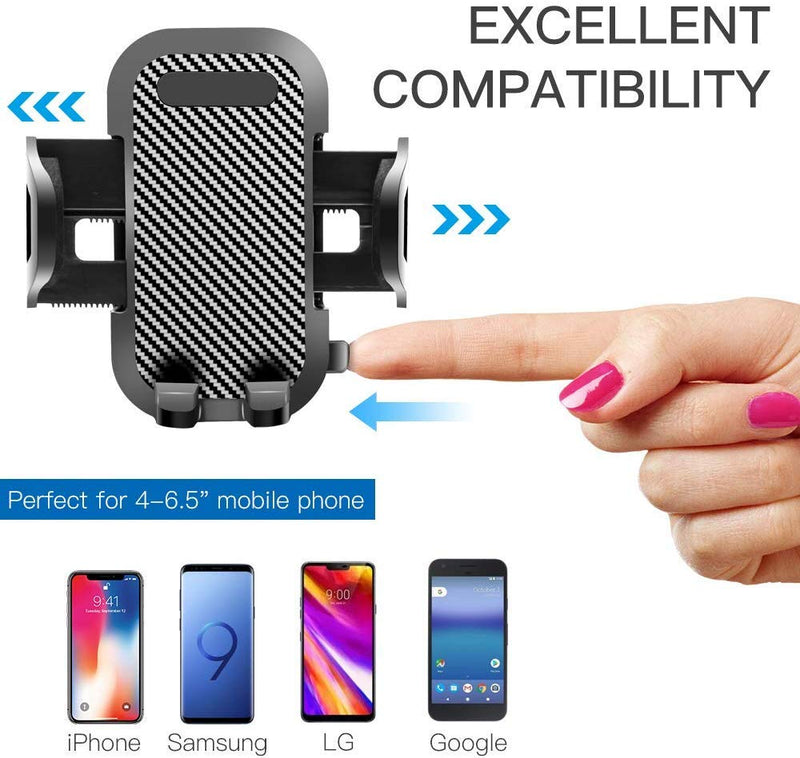 [Australia - AusPower] - Universal Car Phone Mount Car Phone Holder for Car Dashboard Windshield Air Vent Long Arm Strong Suction Cell Phone Car Mount Compatible with iPhone 11 Pro X XS Max XR Galaxy Note10 S10 (2020, Black) 