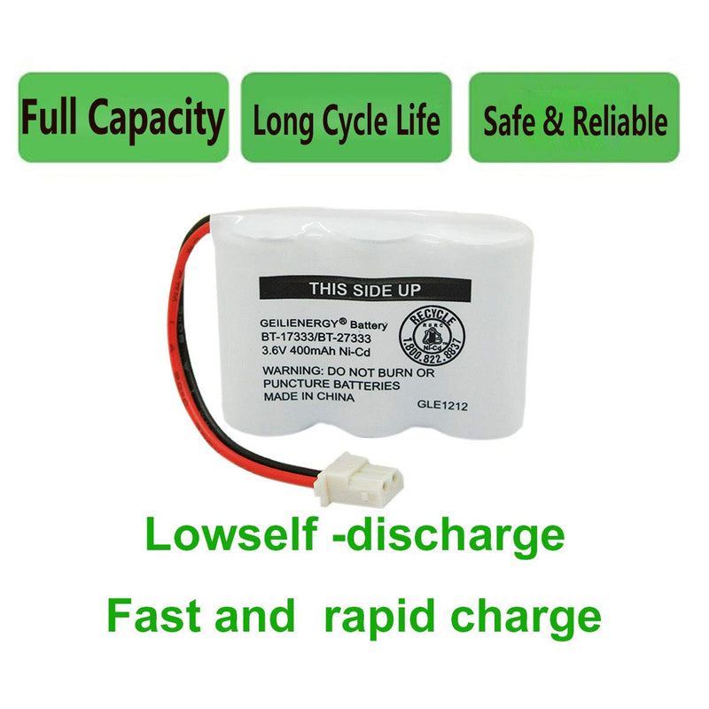[Australia - AusPower] - Geilienergy BT-17333 BT-27333 Handset Telephone Rechargeable Battery 2/3AA 3.6V NI-CD Cordless Phone Battery Compatible with Vtech BT17333 BT27333 BT-17233 BT17233 BT-163345 CS5121 (Pack of 1) 1PCS BT17333 Battery 