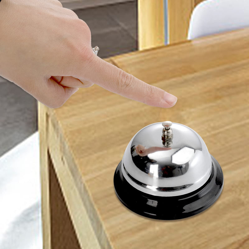 [Australia - AusPower] - Fasmov 6 Pack 3.4 Inch Diameter Call Bells, Chrome Finish Customer Service Bell, Desk Bell Service Bell for Hotels, Schools, Hospitals, Customer Service, Warehouses 