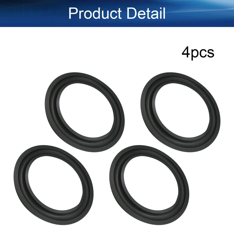 [Australia - AusPower] - Heyiarbeit 4 Pcs 6.08" Speaker Rubber Edge Surround Rings Replacement Parts for Speaker Repair Kitchens Bathrooms DIY 156mm 4 pcs 