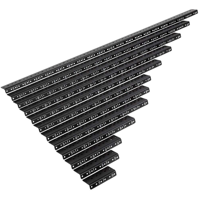 [Australia - AusPower] - NavePoint 2U Vertical Rack Rail Pair DIY Kit with Hardware, Black 