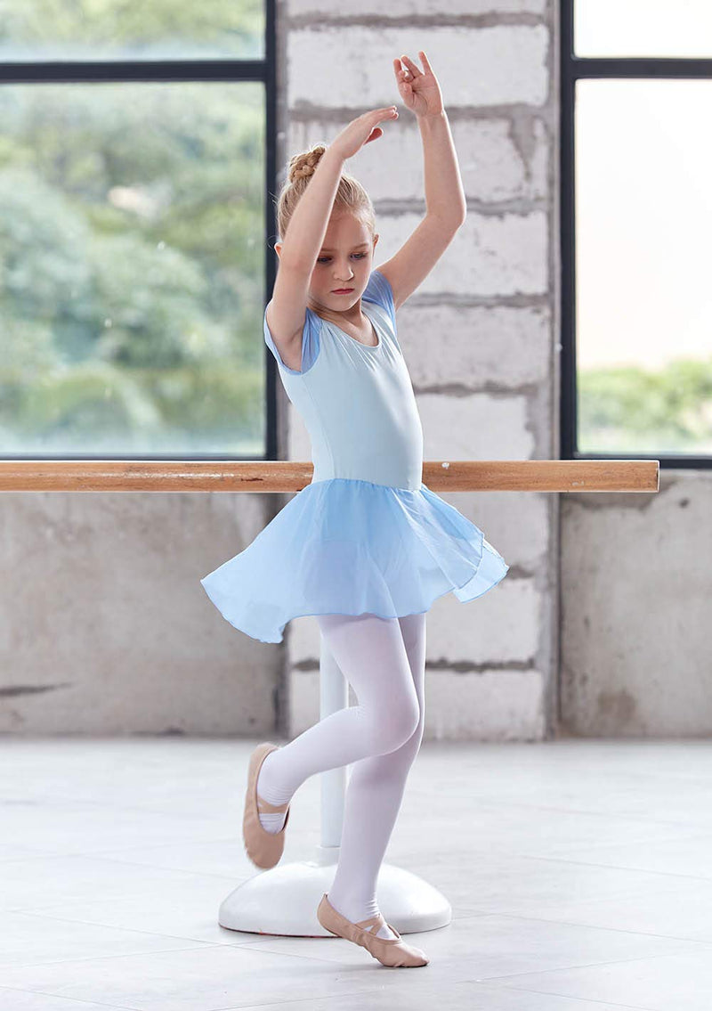 [Australia - AusPower] - MdnMd Petal Flutter Sleeve Skirted Ballet Dance Leotard for Toddler Girls Ballerina Dress Outfit W5 - Blue (Petal) 10-12 Years 