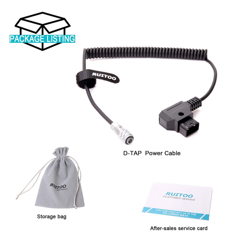 [Australia - AusPower] - RUITOO BMPCC 4k/6k Coiled Cord Power Cable for Blackmagic Pocket Cinema Camera and Gold Mount V Mount Battery,D-Tap(P-Tap) Plug to Weipu SF6 2 Pin Female Plug. 