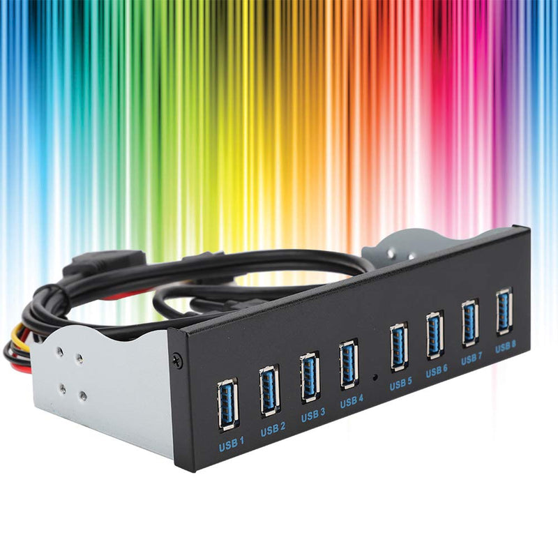 [Australia - AusPower] - USB3.0 8 Port HUB Optical Drive Panel 19PIN 8 Port Hub Optical Drive Extension Front Panel Adapter for PC Computer, Extension Drive Front Panel 