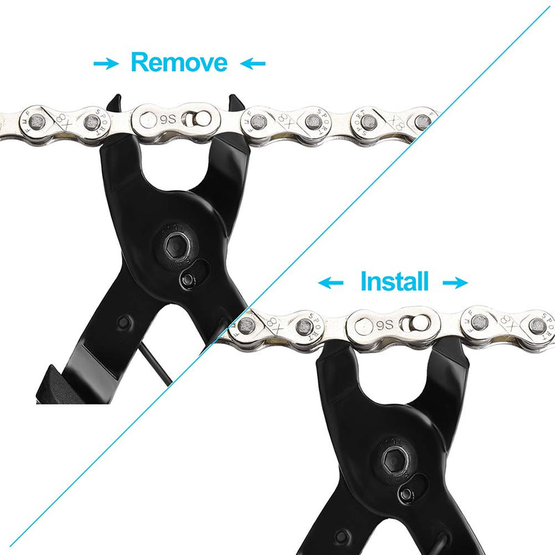 [Australia - AusPower] - Aunocy Bike Chain Removal Tool – Bicycle Chain Repair Kit – Bike Link Plier, Chain Breaker Splitter Tool and 6 Pairs of Links – Easy to Use – Quick Fix – Premium Tool Kit for Cyclists 