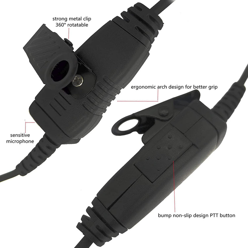 [Australia - AusPower] - JUYODE XPR3300e Earpiece for Motorola XPR3000 XPR3300 XPR3500 XPR 3000e XPR3500e Walkie Talkie w/Pogo Pin Radio Earpiece with C Swivel Earhook 