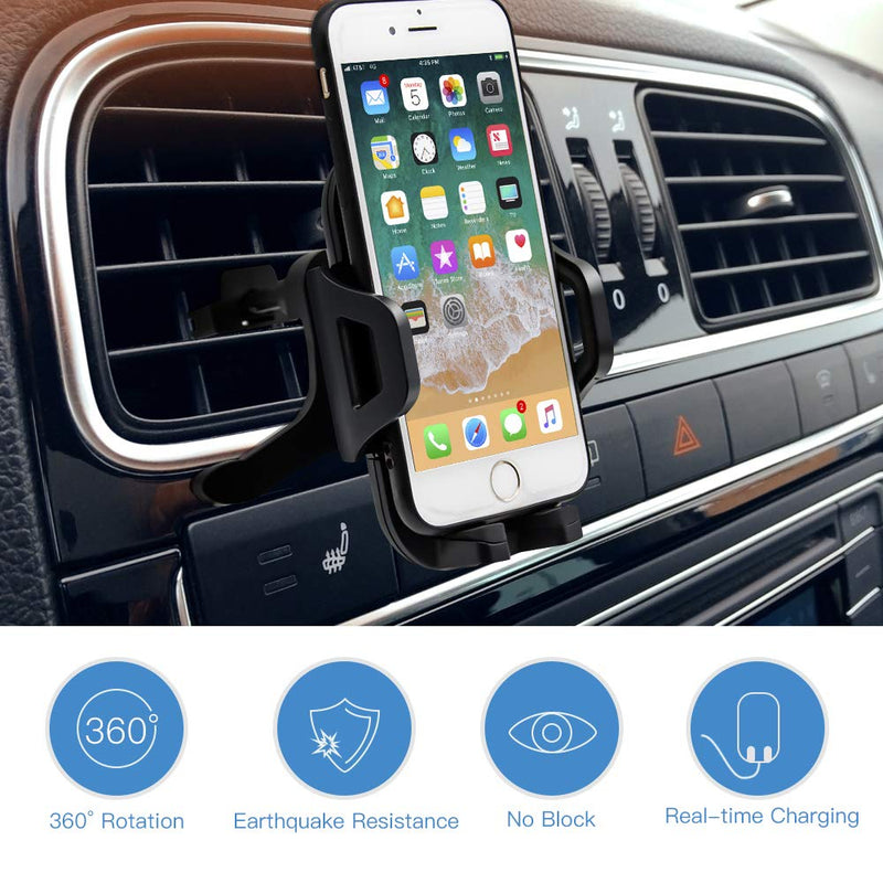 [Australia - AusPower] - Sonkir Car Phone Mount, Dashboard & Windshield Cell Phone Holder Stand with One-Touch Design 360° Rotation for iPhone, Galaxy, Google Nexus, LG, Huawei and More 