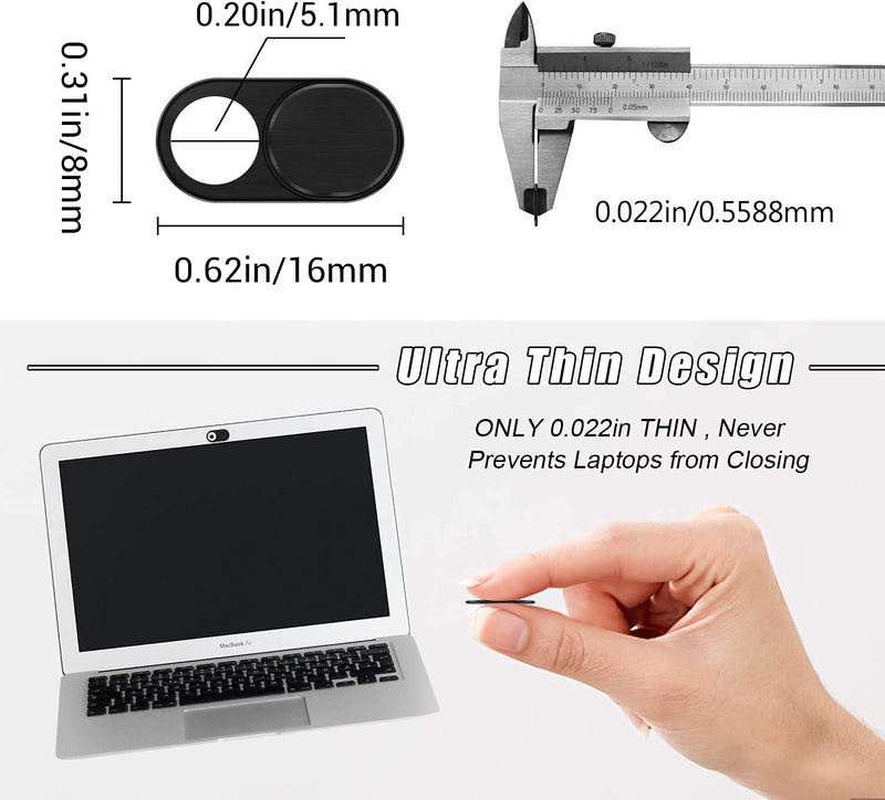[Australia - AusPower] - COOLOO webacm Cover, 6 Pack, Ultra Thin Metal Camera Cover Slide for MacBook Pro, iMac,Computer, Smartphone, PC, iPad Pro, Tablet Notebook, iPhone 8/7/6Plus, Ultra Thin Privacy Protector, Silver B. 6 Pack Silver 