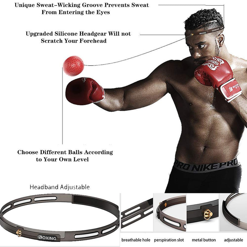 [Australia - AusPower] - Boxing Reflex Ball 3 Difficulty Level Boxing Ball with Headband Suit for Reaction, Agility, Punching Speed, Fight Skill and Hand Eye Coordination Training for Kids and Adults 3 balls 