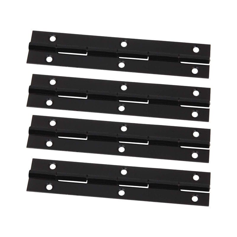 [Australia - AusPower] - 4 PCS 6 Inch Black Stainless Steel Piano Hinge, Heavy Duty Continuous Hinge, Heavy Duty Polished Stainless Piano Hinges for Piano Boat Cabinets Storage Box, 0.6 Inch Thickness 