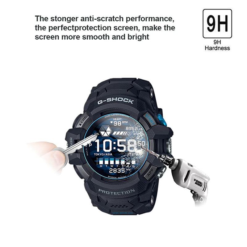[Australia - AusPower] - MIHENCE Compatible for Casio GSW-H1000 Screen Protector, 9H Anti-Scratch Premium Real Tempered Glass Screen Protector for Casio G-SQUAD PRO GSW-H1000 Smartwatch (3PCS) 
